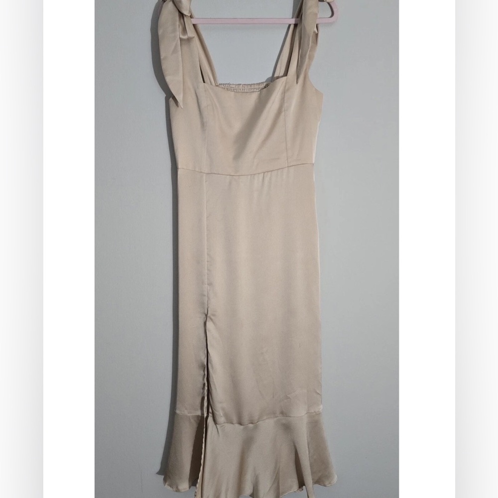 Show Me Your Mumu Satin Claire Midi Bridesmaid Dress In Show Me The Ring Large - Picture 4 of 5